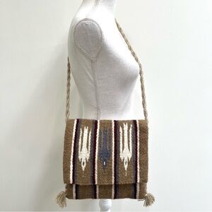 Aztec Wool Blanket Tapestry Crossbody Messenger Bag Purse Boho Thunderbirds